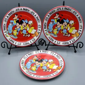 Disney 076526404240 Party Paper Plates 24 Pcs Vintage 90s Mickey Minnie Goofy Donald Sealed