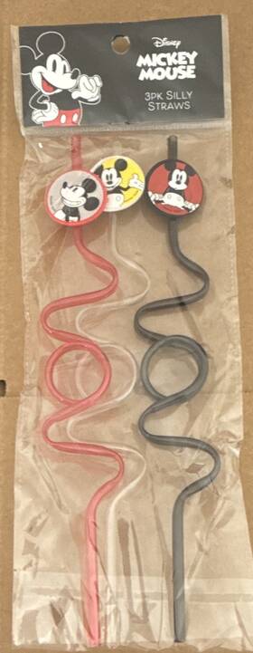 Disney 21189 Mickey Mouse Novelty Silly Party Straws 3-pack Plastic Decorative