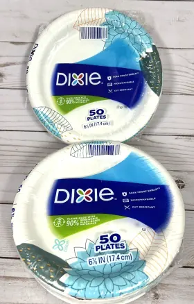 Dixie 042000151238 Heavy Duty Paper Plates 6.875 Inch 50 Count Dessert 2 Pack