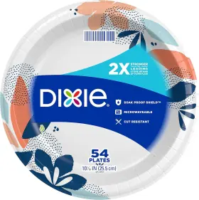 Dixie 042000157155 Large Paper Plates 10 Inch 54 Count 2x Pack Of 1