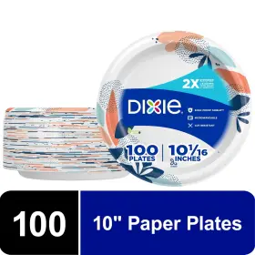 Dixie 042000162067 Disposable Paper Plates Multicolor 10 In 100 Count