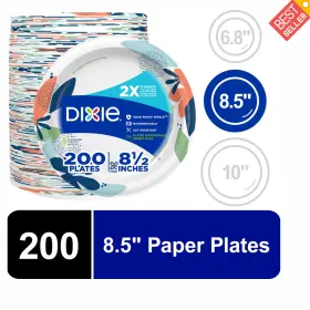 Dixie 042000162333 Everyday Disposable Paper Plates 8.5 Inch Multi-color 200 Count