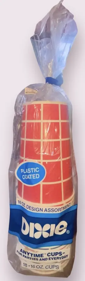 Dixie 042000424004 Vtg 80 S 16oz Anytime Plastic Coated Paper Cups Red And Blue Set Of 18 Nos