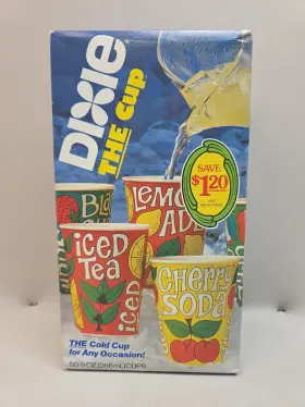 Dixie 042000491006 Vintage The Cup Waxed Paper Cups Colorful Vibrant 1979 Nos