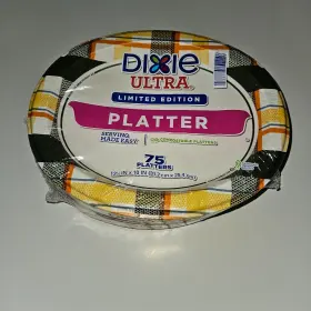 Dixie 078731977779 New Ultra 75 Platters Disposable Compostable Paper 12.5x10 Limited Ed