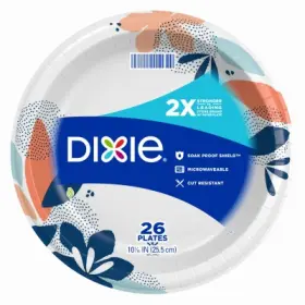 15255 Dixie Paper Plates Heavy-duty 10- Inch 26-pk. -
