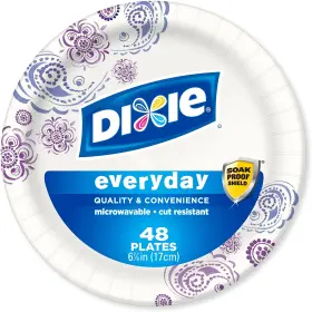 15724 Dixie Heavy Duty Paper Plates 6.875 Inch 48 Count Pack Of 3