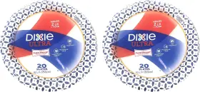 28625 Dixie Ultra Paper Plates 10 1/16 Inch 20 Count Dinner Size Printed Disposable Of