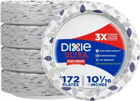 Dixie 371904714257 Ultra Large Paper Plates 10 Inch 172 Count 3x Stronger Blue White Dixie 371904714257 Ultra Large Paper Plates 10 Inch 172 Count 3x Stronger Blue White