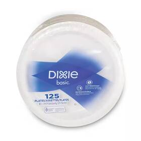 Dixie 445017352309 8.5 Inch White Disposable Paper Dinnerware Plates 125 Per Case