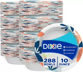 Dixie 689742824114 Paper Bowls 10 Oz Dessert Or Light Lunch Size Printed Disposable 8