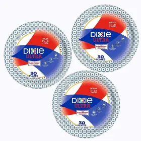 Dixie 726084924154 Heavy Duty Disposable 8.5 Inch Paper Plates - Medium Plate 30 Ct Pack Of 3 Style