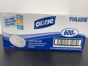 Dixie 914l600r Cold Cup Lids 600ct Box Fits 12 16 And 22oz Cups