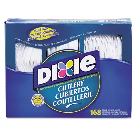Dxecm168 Dixie 168 Pieces Combo Pack Tray With Plastic Forks Knives Spoons We