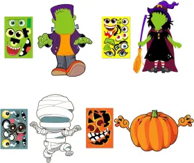14444 Dixie Electric Make Your Own Jack-o-lantern Mummy Witch Monster Hunt Craft Stickers Kids Hallow