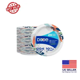 9rsc2jt3 Dixie Electric Large Paper Plates 10 Inch 204 Count Disposable Microwave-safe