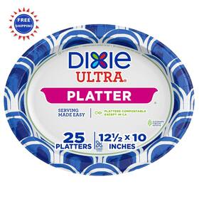 Dixie Ultra 042000161756 Disposable Paper Platters 25 Count Durable Sturdy Design