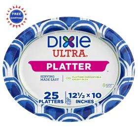Dixie Ultra 042000161756 Disposable Paper Platters 25 Count Durable Sturdy Design