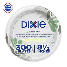 Dixie Ux9p300 Disposable Paper Plates 2 Inch 300 Count 6 Pack P300 Medium-weight Bulk
