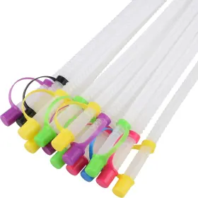 Diximus 313025019071 Bendable Straws With Straw Covers Cap - 11 Inch Long Flexible Bendy