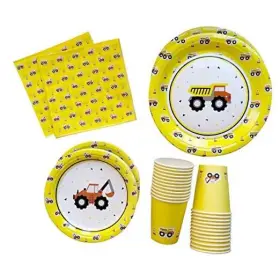 Pp433 Dk & Co. Construction Birthday Party Supplies Plate Set- Serves 24