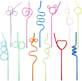 Dkhdbd 600358140337 36 Pcs Crazy Straws Colorful Funny For Kids One Size Multicolor