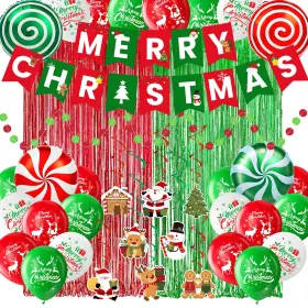 Dmight 717308135012 Christmas Party Supplies Decorations Set Merry Banner Foil Balloo Dmight 717308135012 Christmas Party Supplies Decorations Set Merry Banner Foil Balloo