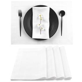 Dmoksha Homes D142lnwhpmp01 Dftmoksha Linen White Placemats Set Of 4 14 X 19 Inch 09