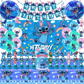 Dmored 783798451444 Stitch Party Supplies Birthday Decorations Set Include Banner Backdrop