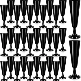 Gen-domensi-4133 Domensi 40 Pack Black Champagne Flutes Bulk Plastic Disposable Glasses 5.5 Gen-domensi-4133 Domensi 40 Pack Black Champagne Flutes Bulk Plastic Disposable Glasses 5.5