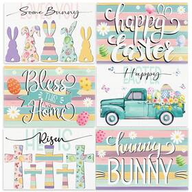 Domensi Gen-domensi-7999 Set Of 6 Easter Place Mats Bunny Table Mat Spring Large Multicolor