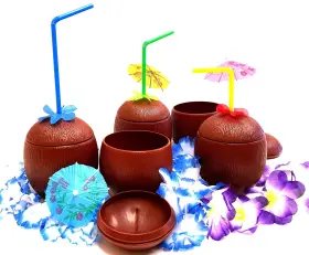 Dondor 933343114690 Coconut Cups Tiki Bar 4 Dondor 933343114690 Coconut Cups Tiki Bar 4