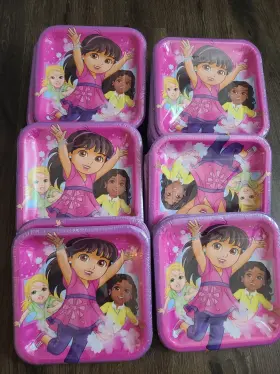 Dora 645416806879 Lot 200 And Friends Party 9 Inch X Paper Lunch Kids Plates 25 8 Packs Usa