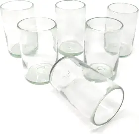 6y-e2io-obk6 Dos Sue Os Hand Blown Mexican Drinking Glasses Set Of 6 Natural Clear
