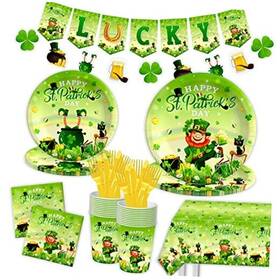 Dreamp 755659322187 St. Patricks Day Plates And Napkins-142pcs Party Decorations