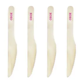 Dress My Cupcake 887394857836 Natural Wood Candy 200-pack Buffet Knives Diy Kit Xoxo Fuchsia