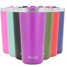 Drinco 843642100222 - 20 Oz Stainless Steel Tumbler Double Ounces 20oz Deep Purple