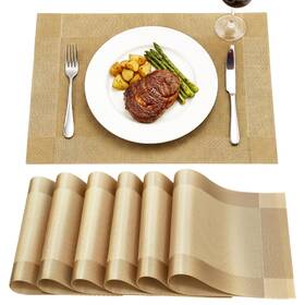 Dsjifgew Placematsgold6p Placemats Table Place Mats For Kitchen Dining 6pack A-gold