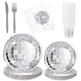 L111 Dualshine 175pcs 70s Disco Party Supplies Plates Napkins Paper Cups K