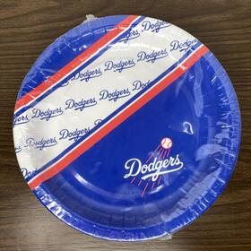Duck House Sports 888568364594 Mlb La Dodgers Partyware Plates 20 Ct 9.75 Inch Party Supply Los Angeles Baseball