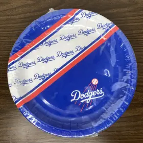Duck House Sports 888568364594 Mlb La Dodgers Partyware Plates 20 Ct 9.75 Inch Party Supply Los Angeles Baseball