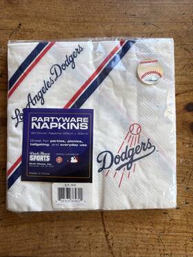 Duck House Sports 888568364624 Mlb La Dodgers Paper Napkins 20 Ct 2ply Party Supply Los Angeles Baseball New