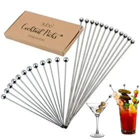 Duido 750783855419 Cocktail Picks Martini Stirrers Toothpicks 24 Pack / 4 And 8 Inch Reusable