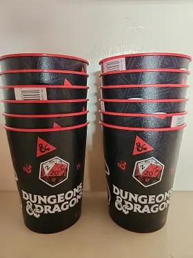 Dungons And Dragons 192937444931 Dungeons Cup Ttrpg D&d Dice Logo Party Red 16 Oz Cups Set Of New