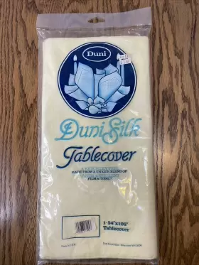 Xff151 Duni Silk Water Repellent Tablecover New In Package Yellow 54 Inch X108 Vintage