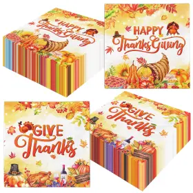 Dydamud 717181210479 40pcs Thanksgiving Napkins Disposable Fall Cocktail Give Thanks Paper