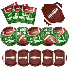 Dydamud 717181214347 Football Party Supplies Paper Plates And Napkins For Birthday