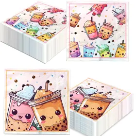 Dydamud 762704569909 Boba Tea Party Decorations40pcs Bubble Birthday Napkins Paper Favors