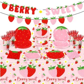 Dydamud 762704571469 Strawberry Party Decorations Theme Birthday Tablewar