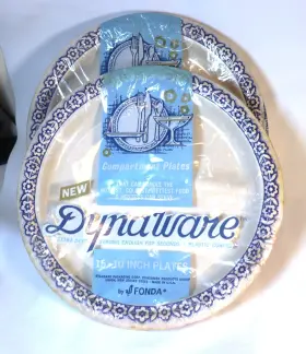 Dynaware 070400135039 30 Vintage 1970s Reusable Divided Paper Plates Blue Floral Border Nos Dynaware 070400135039 30 Vintage 1970s Reusable Divided Paper Plates Blue Floral Border Nos